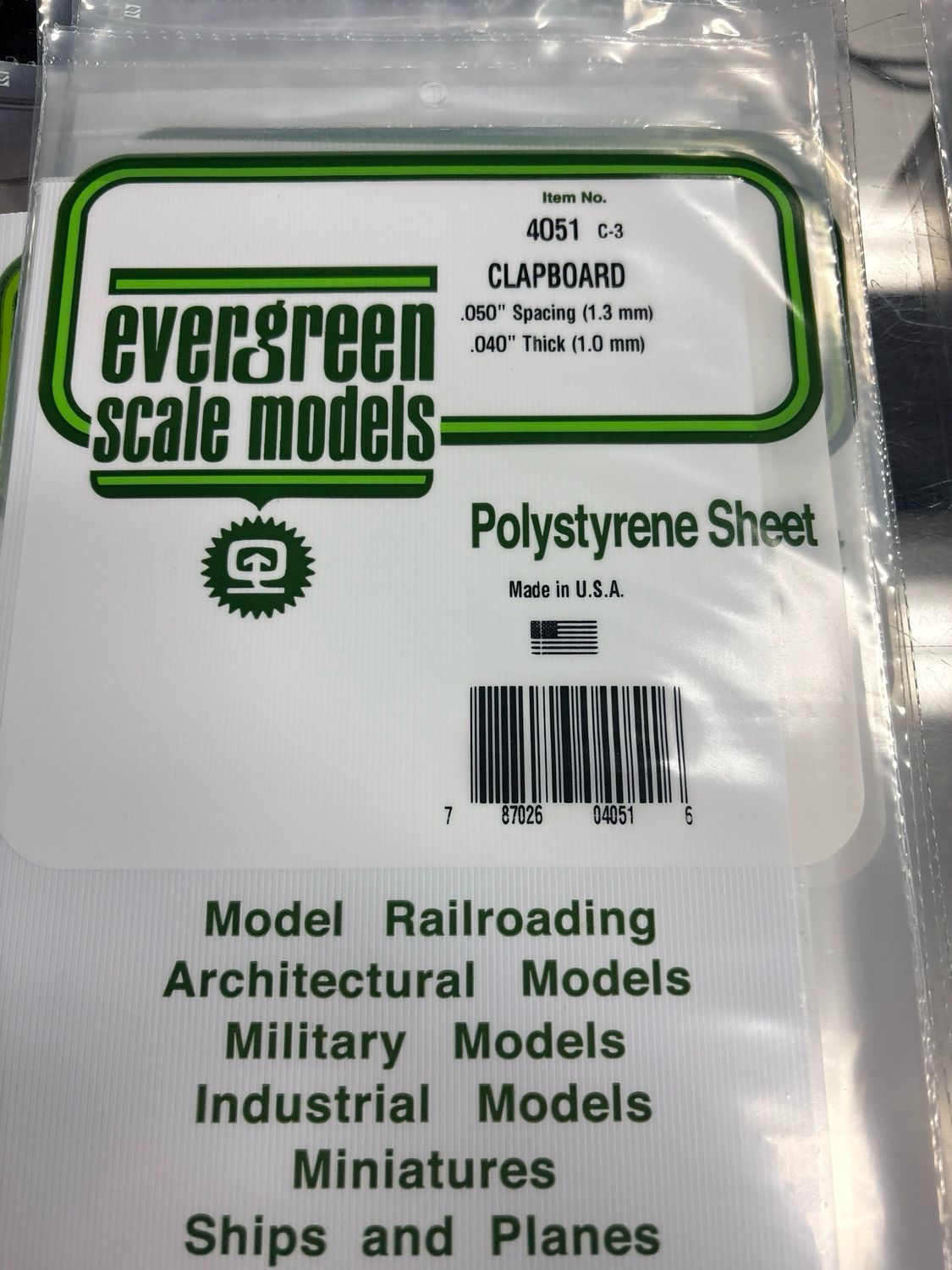 Evergreen Polystyrene Sheet (Clapboard) #4051 Evergreen Polystyrene Sheet (Clapboard) #4051