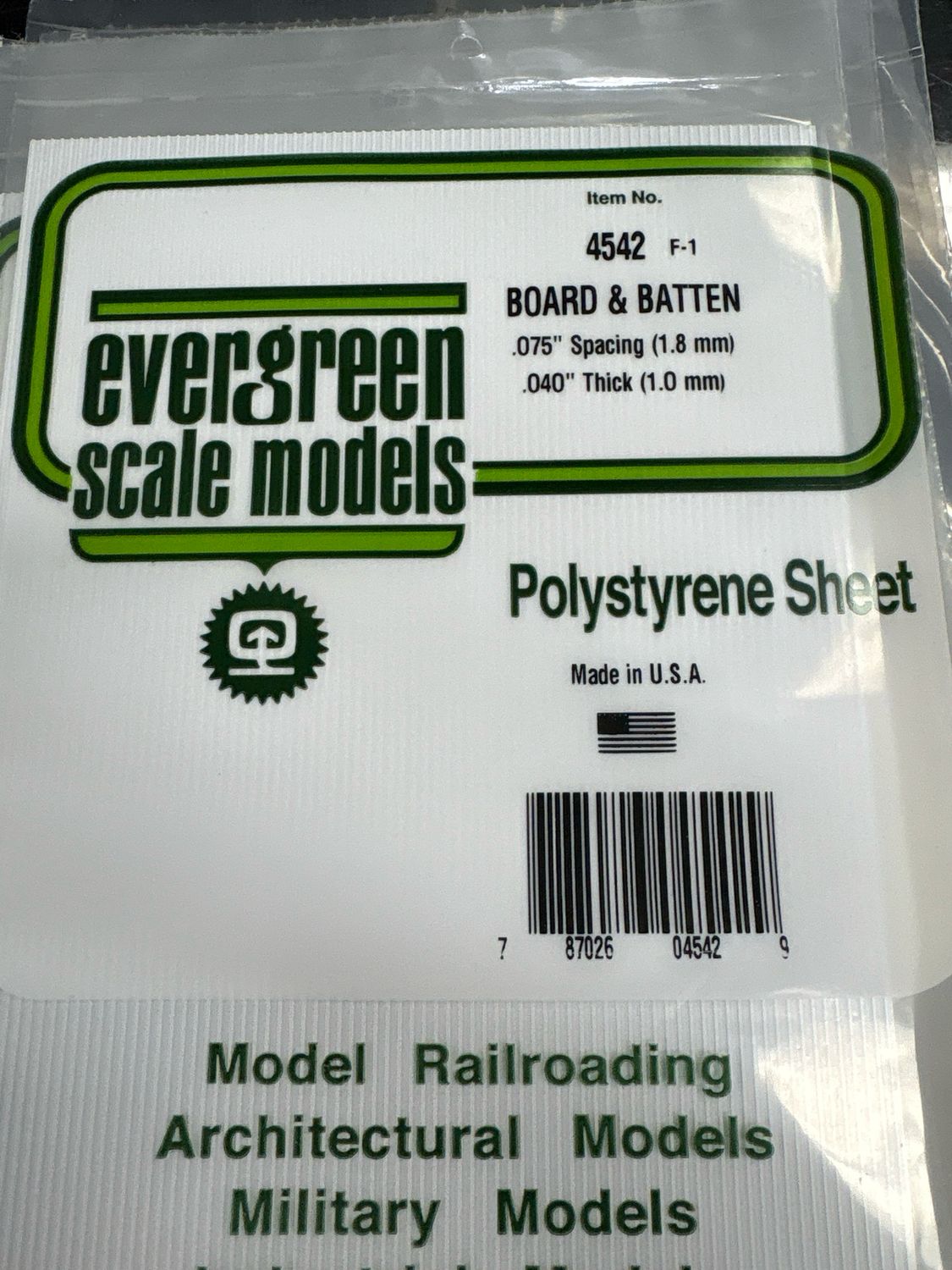 Evergreen Polystyrene Sheet (Board & Batten) #4542 Evergreen Polystyrene Sheet (Board & Batten) #4542