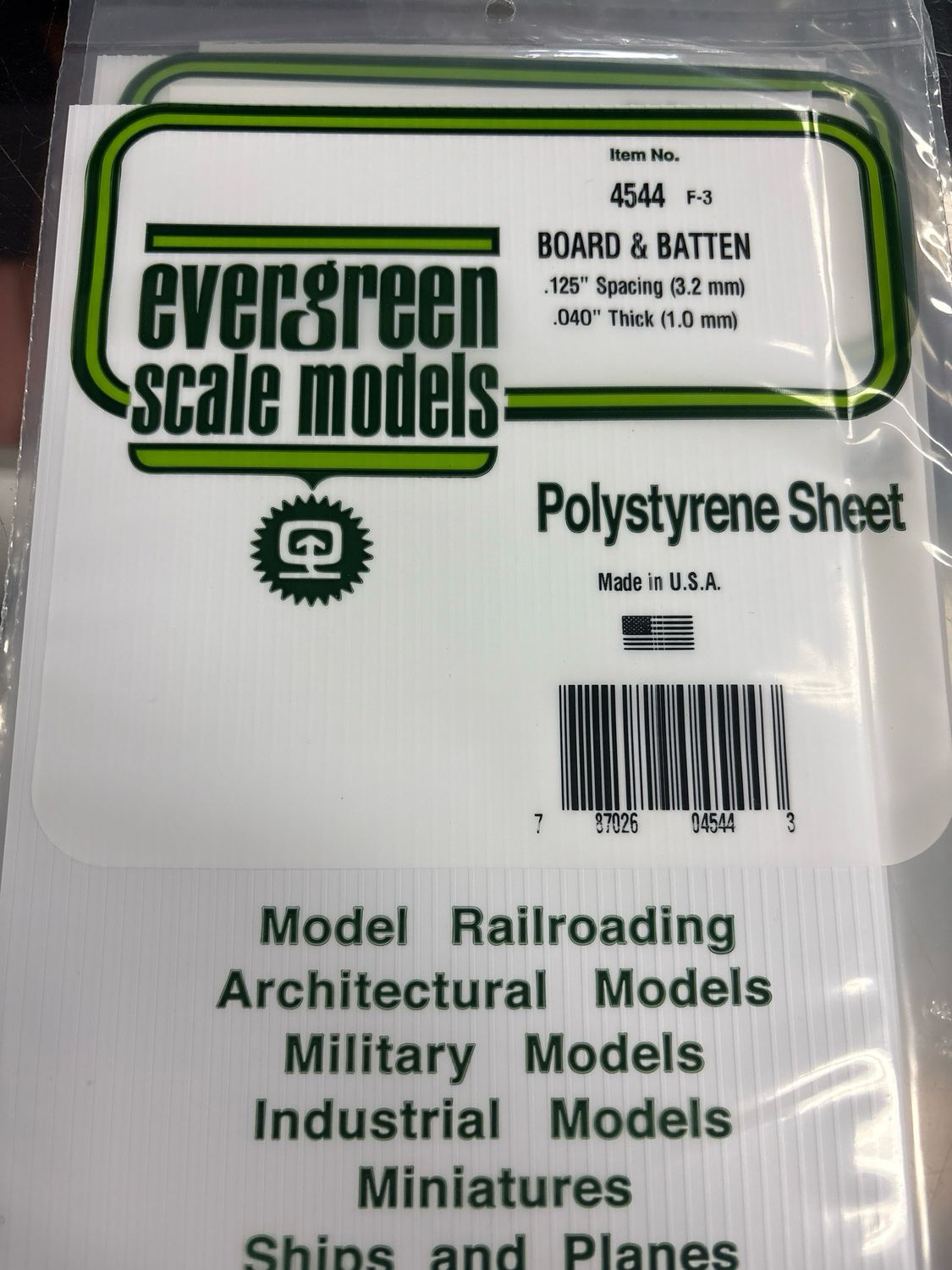 Evergreen Polystyrene Sheet (Board &amp; Batten) #4544
