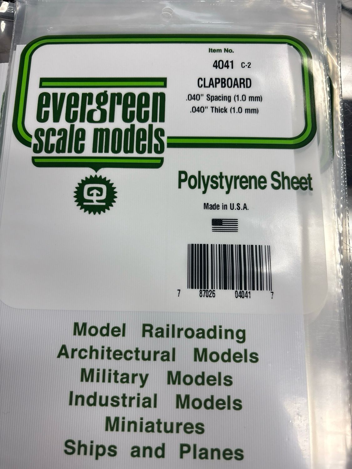 Evergreen Polystyrene Sheet (Clapboard) #4041 Evergreen Polystyrene Sheet (Clapboard) #4041