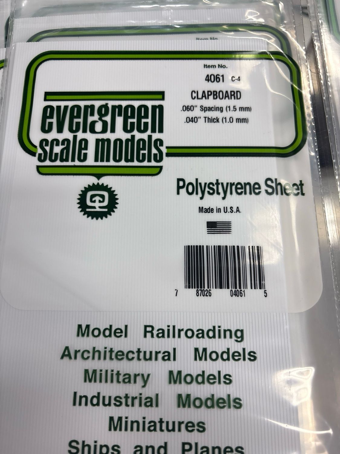 Evergreen Polystyrene Sheet (Clapboard) #4061 Evergreen Polystyrene Sheet (Clapboard) #4061