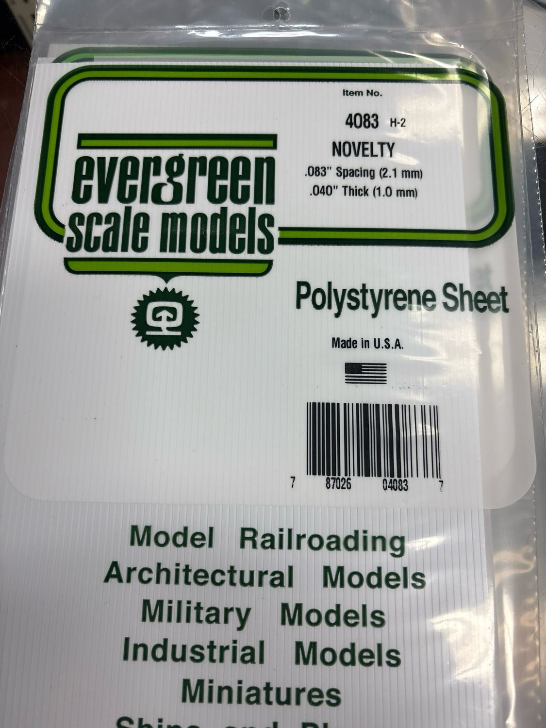 Evergreen Polystyrene Sheet (Novelty) #4083 Evergreen Polystyrene Sheet (Novelty) #4083