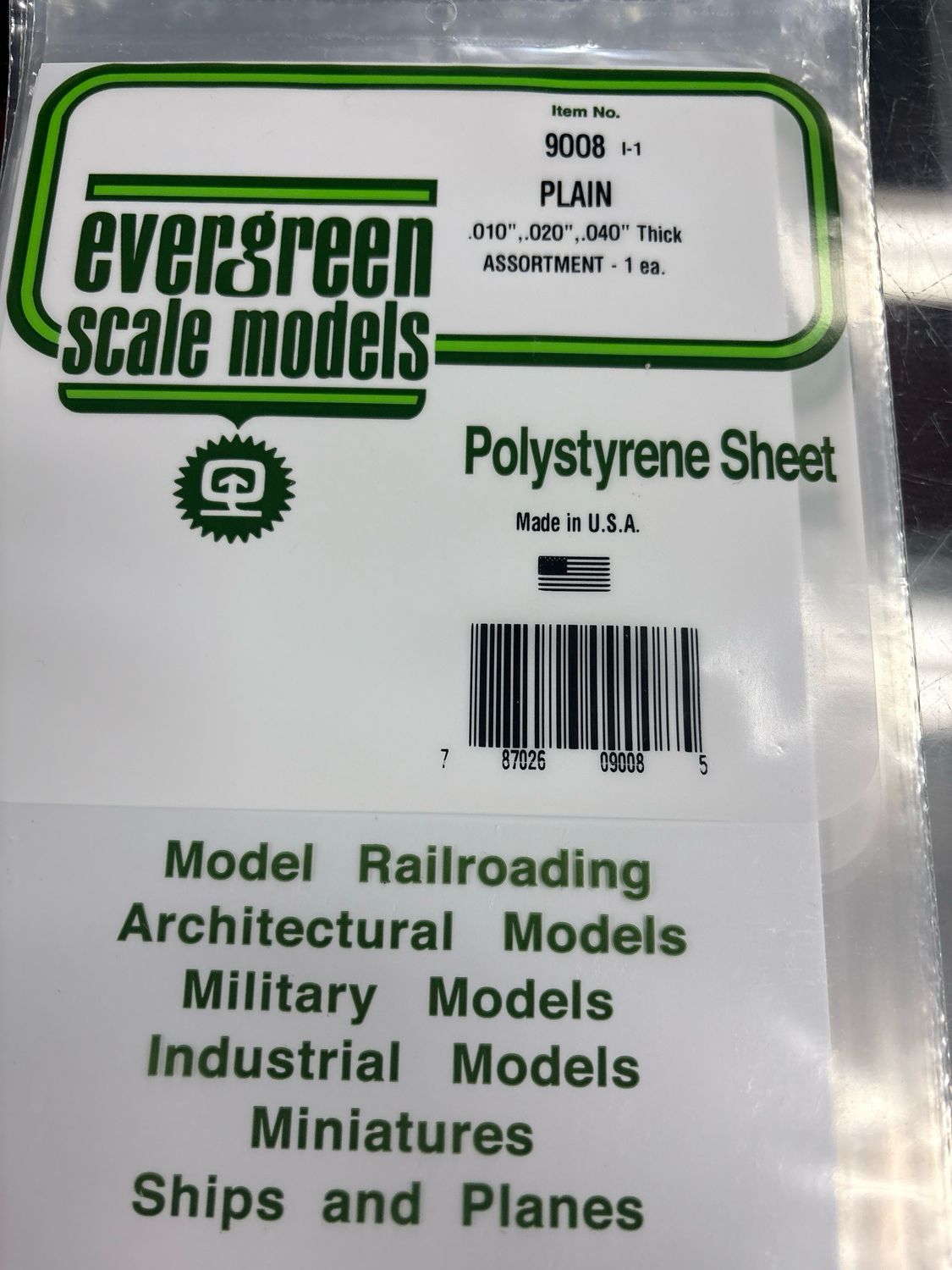 Evergreen Polystyrene Sheet (Plain) #9008