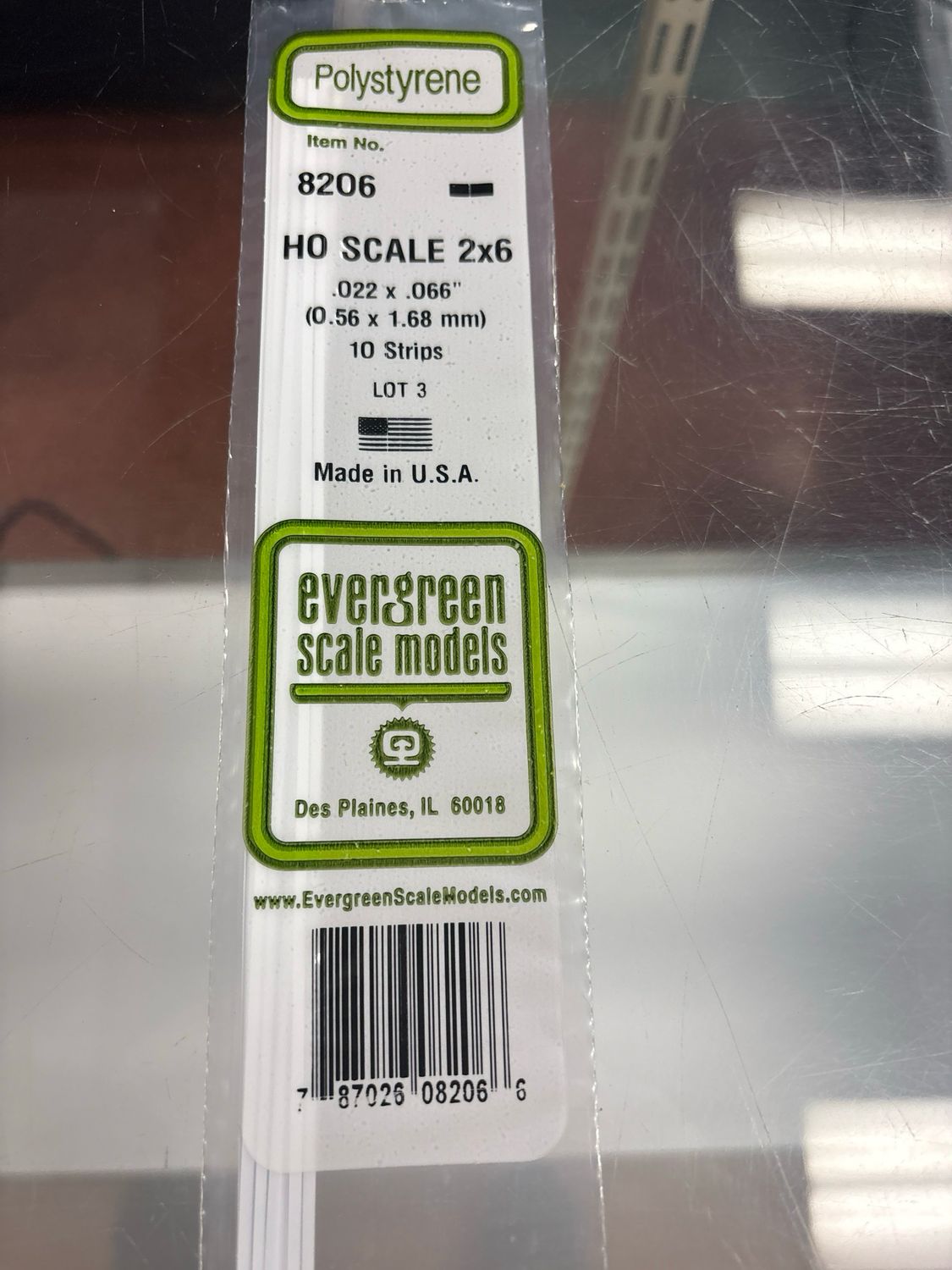 Evergreen Polystyrene HO Strips #8206 Evergreen Polystyrene HO Strips #8206