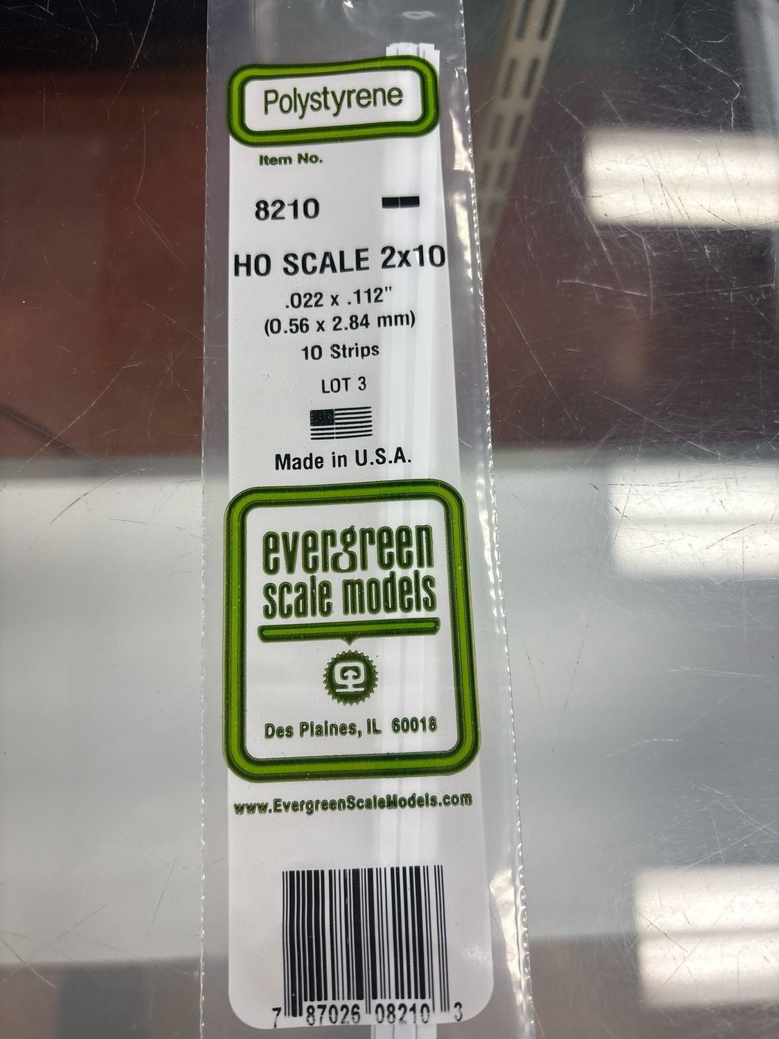 Evergreen Polystyrene HO Strips #8210 Evergreen Polystyrene HO Strips #8210