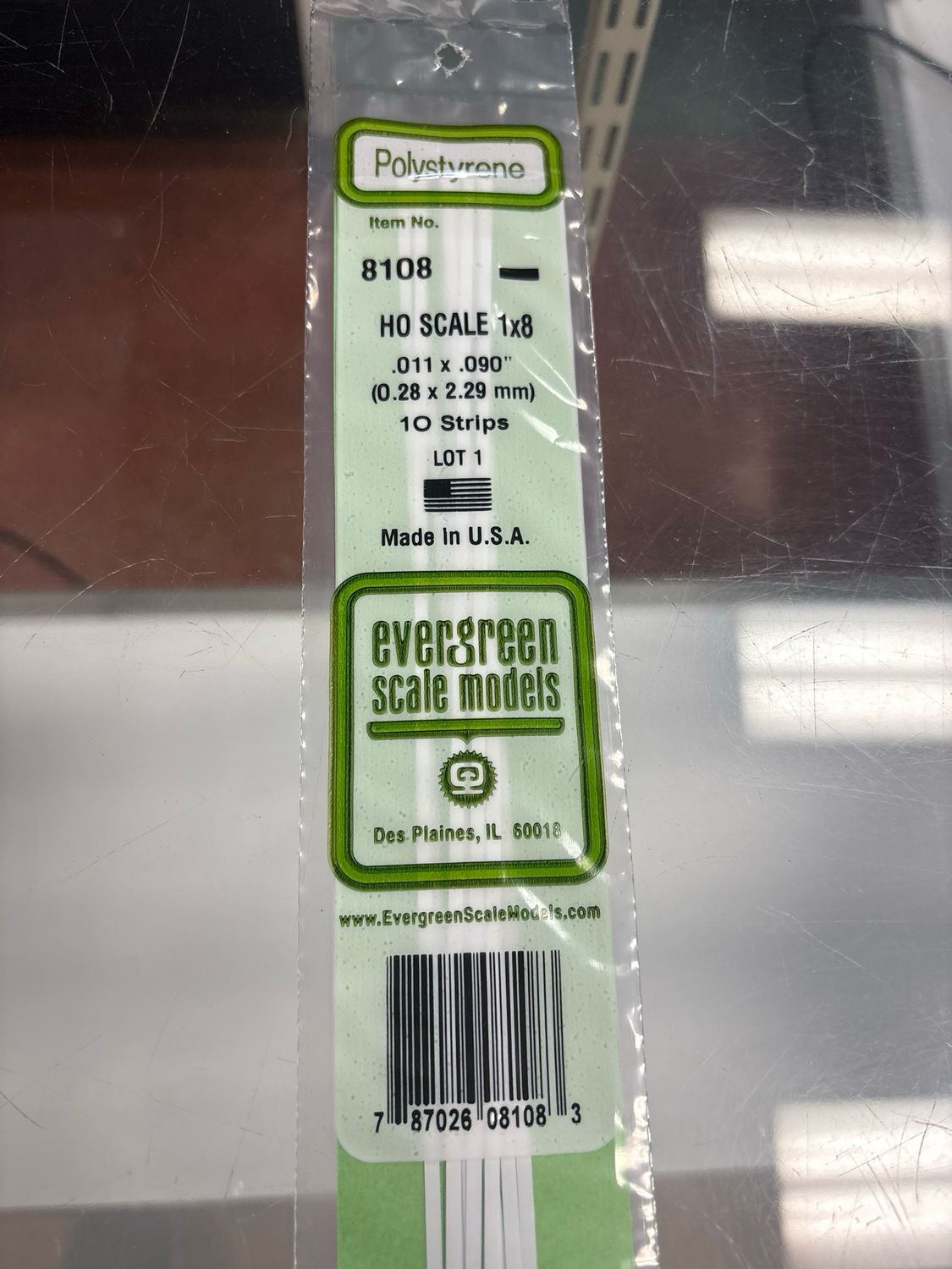 Evergreen Polystyrene HO Strips #8108 Evergreen Polystyrene HO Strips #8108