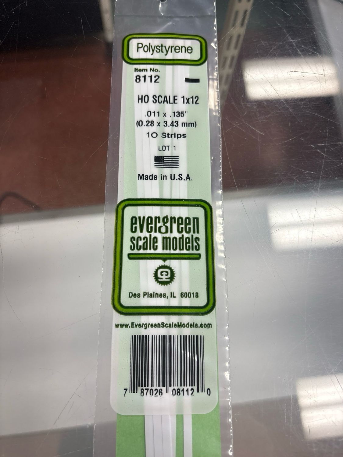 Evergreen Polystyrene HO Strips #8112 Evergreen Polystyrene HO Strips #8112