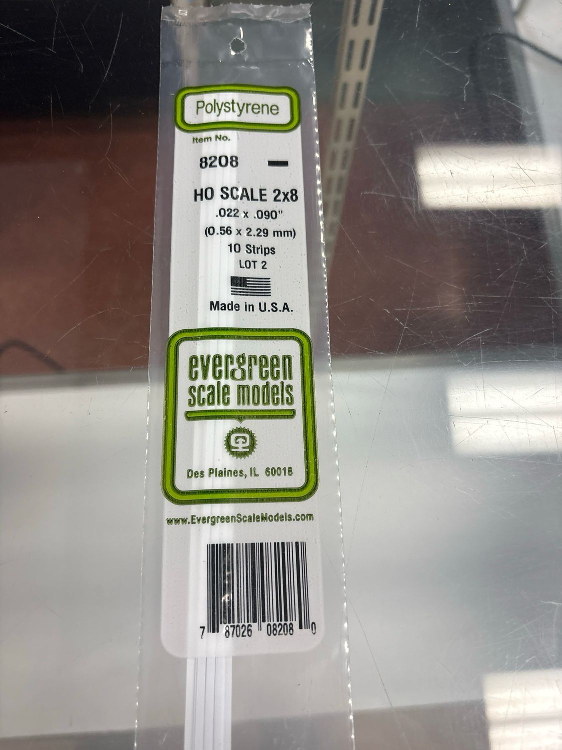Evergreen Polystyrene HO Strips #8208