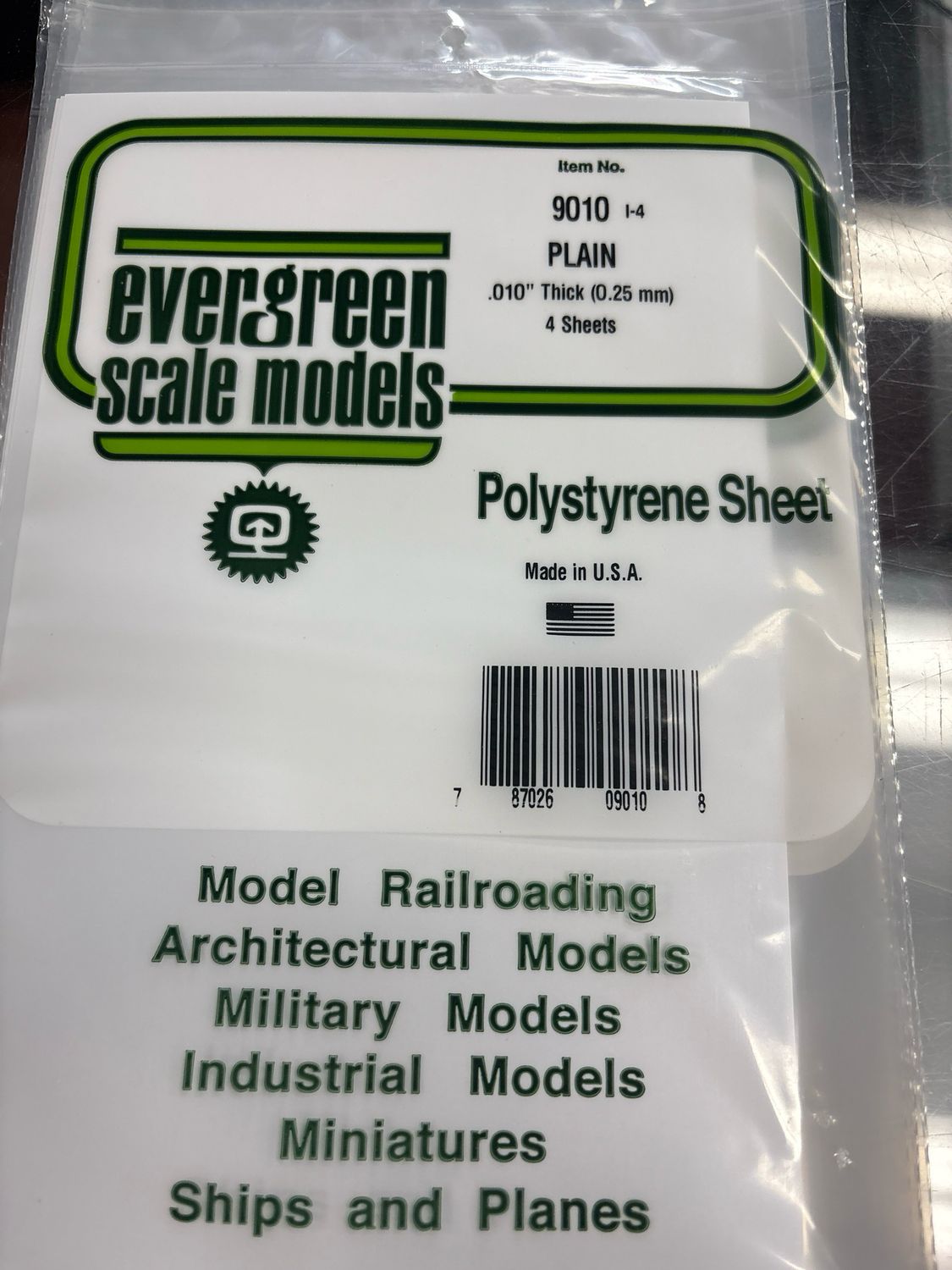 Evergreen Polystyrene Sheet (Plain) #9010 Evergreen Polystyrene Sheet (Plain) #9010