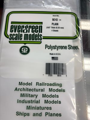 Evergreen Polystyrene Sheet (Plain) #9010 Evergreen Polystyrene Sheet (Plain) #9010