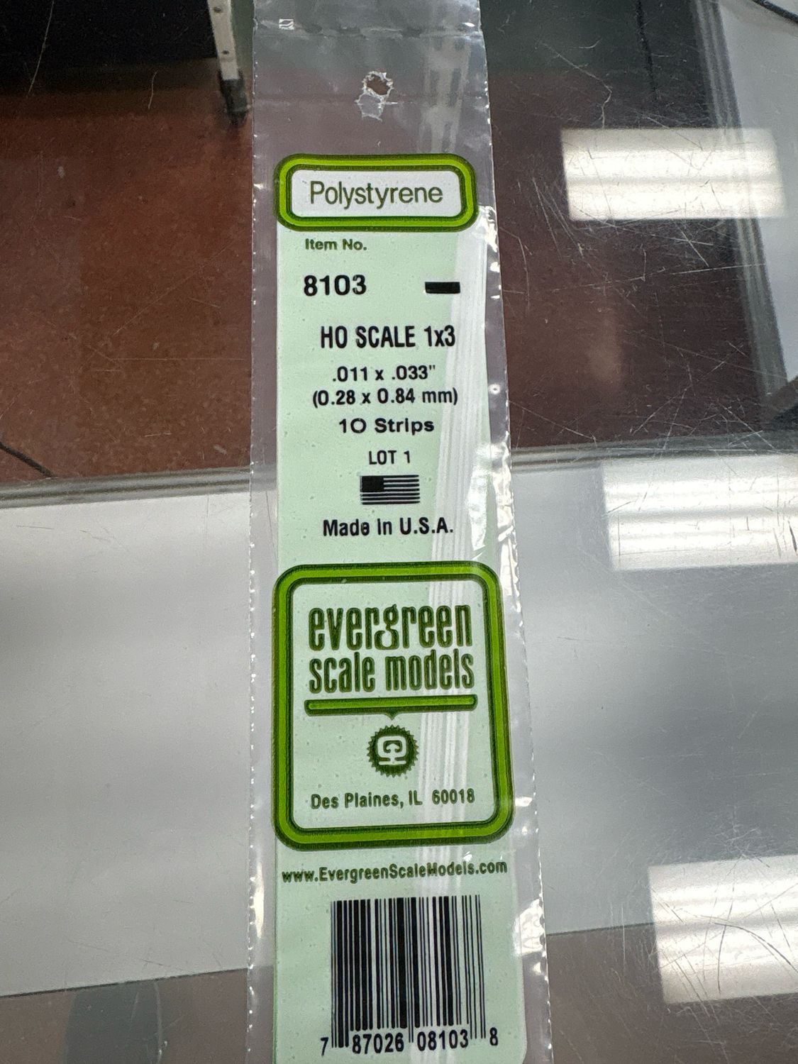 Evergreen Polystyrene HO Strips #8103 Evergreen Polystyrene HO Strips #8103