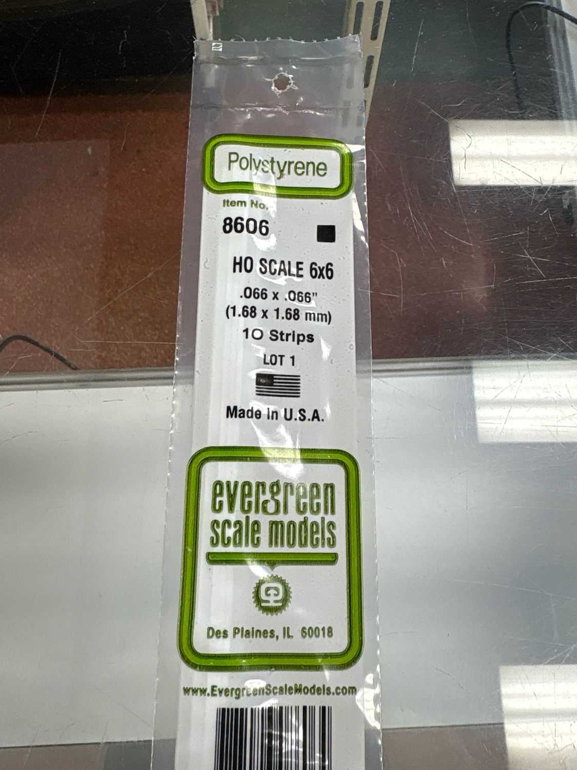 Evergreen Polystyrene HO Strips #8606