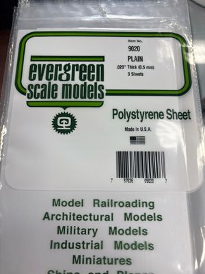 Evergreen Polystyrene Sheet (Plain) #9020 Evergreen Polystyrene Sheet (Plain) #9020