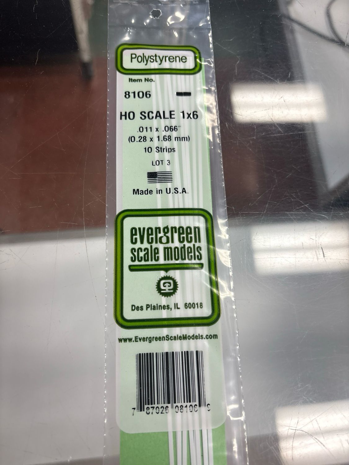 Evergreen Polystyrene HO Strips #8106 Evergreen Polystyrene HO Strips #8106