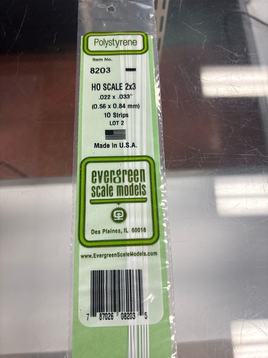 Evergreen Polystyrene HO Strips #8203