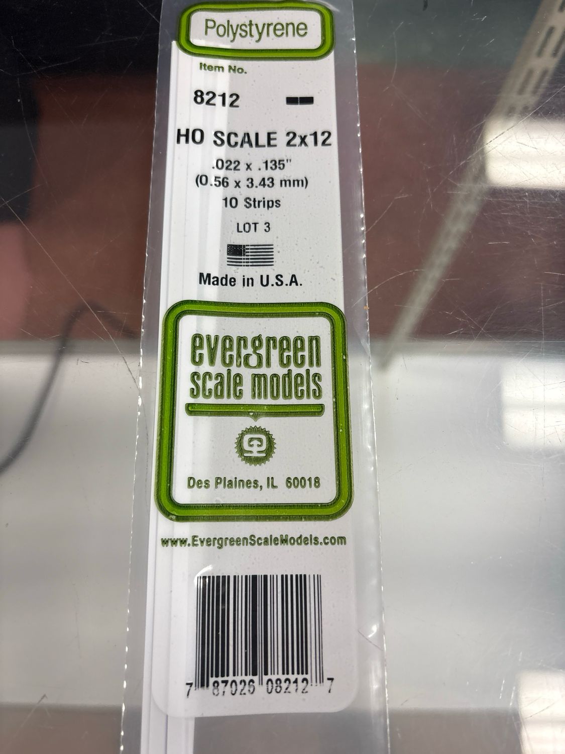 Evergreen Polystyrene HO Strips #8212 Evergreen Polystyrene HO Strips #8212