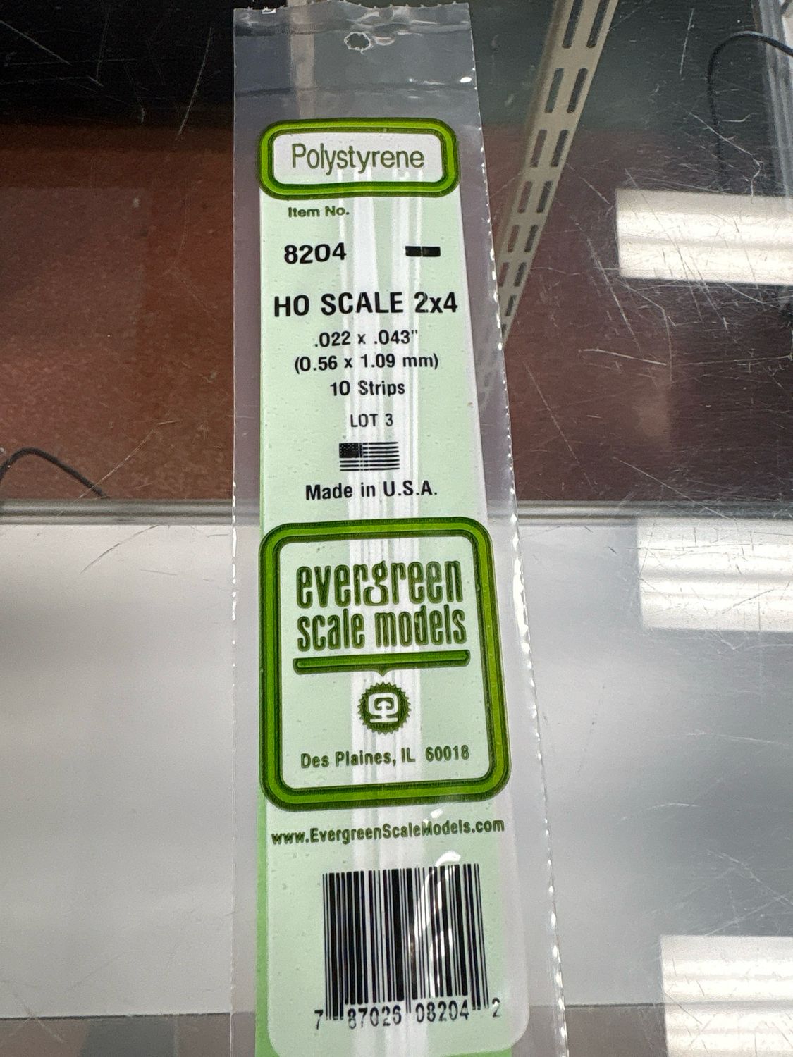 Evergreen Polystyrene HO Strips #8204