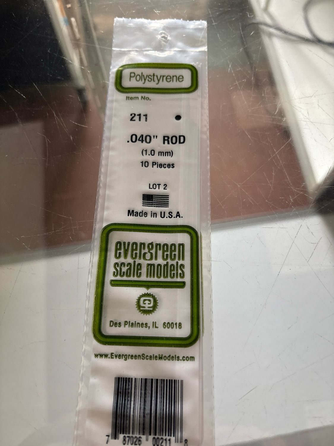 Evergreen Polystyrene Rod #211 Evergreen Polystyrene Rod #211