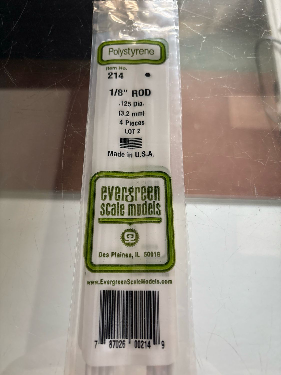 Evergreen Polystyrene Rod #214 Evergreen Polystyrene Rod #214