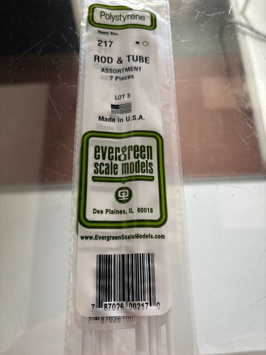 Evergreen Polystyrene Rod & Tube #217 Evergreen Polystyrene Rod & Tube #217