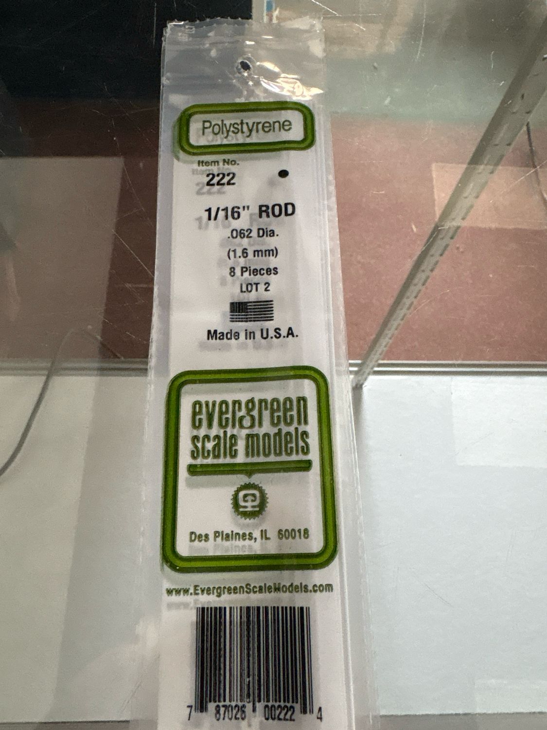 Evergreen Polystyrene Rod #222 Evergreen Polystyrene Rod #222