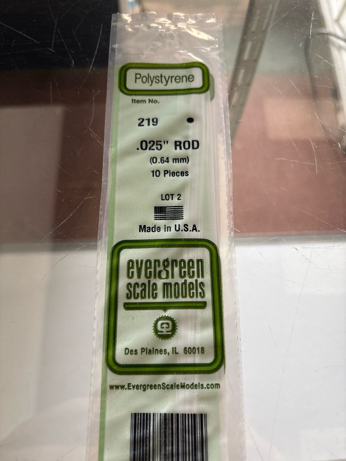Evergreen Polystyrene Rod #219 Evergreen Polystyrene Rod #219