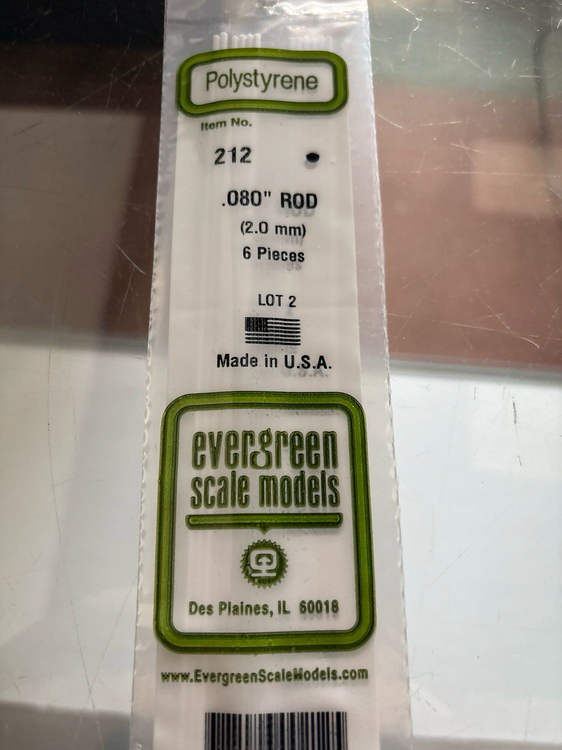 Evergreen Polystyrene Rod #212 Evergreen Polystyrene Rod #212