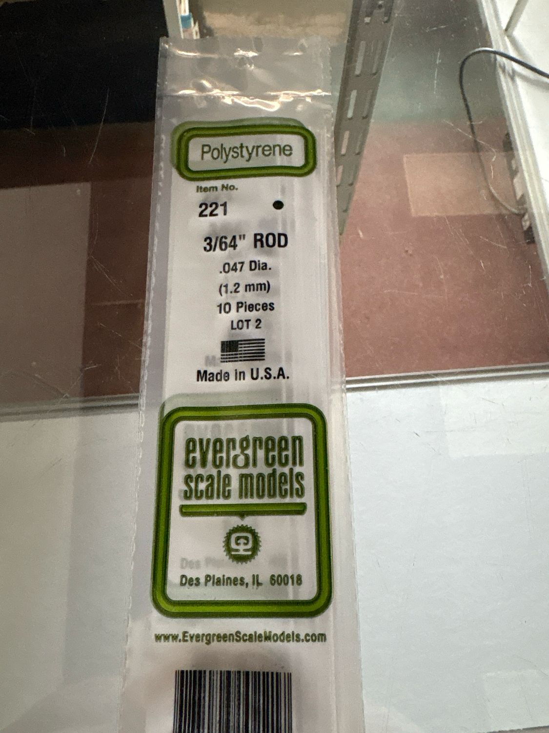 Evergreen Polystyrene Rod #221 Evergreen Polystyrene Rod #221