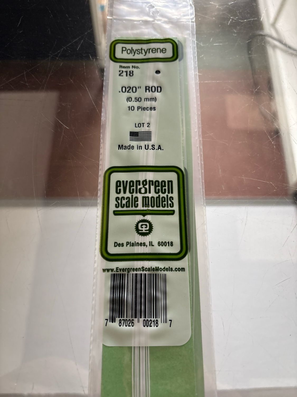 Evergreen Polystyrene Rod #218 Evergreen Polystyrene Rod #218