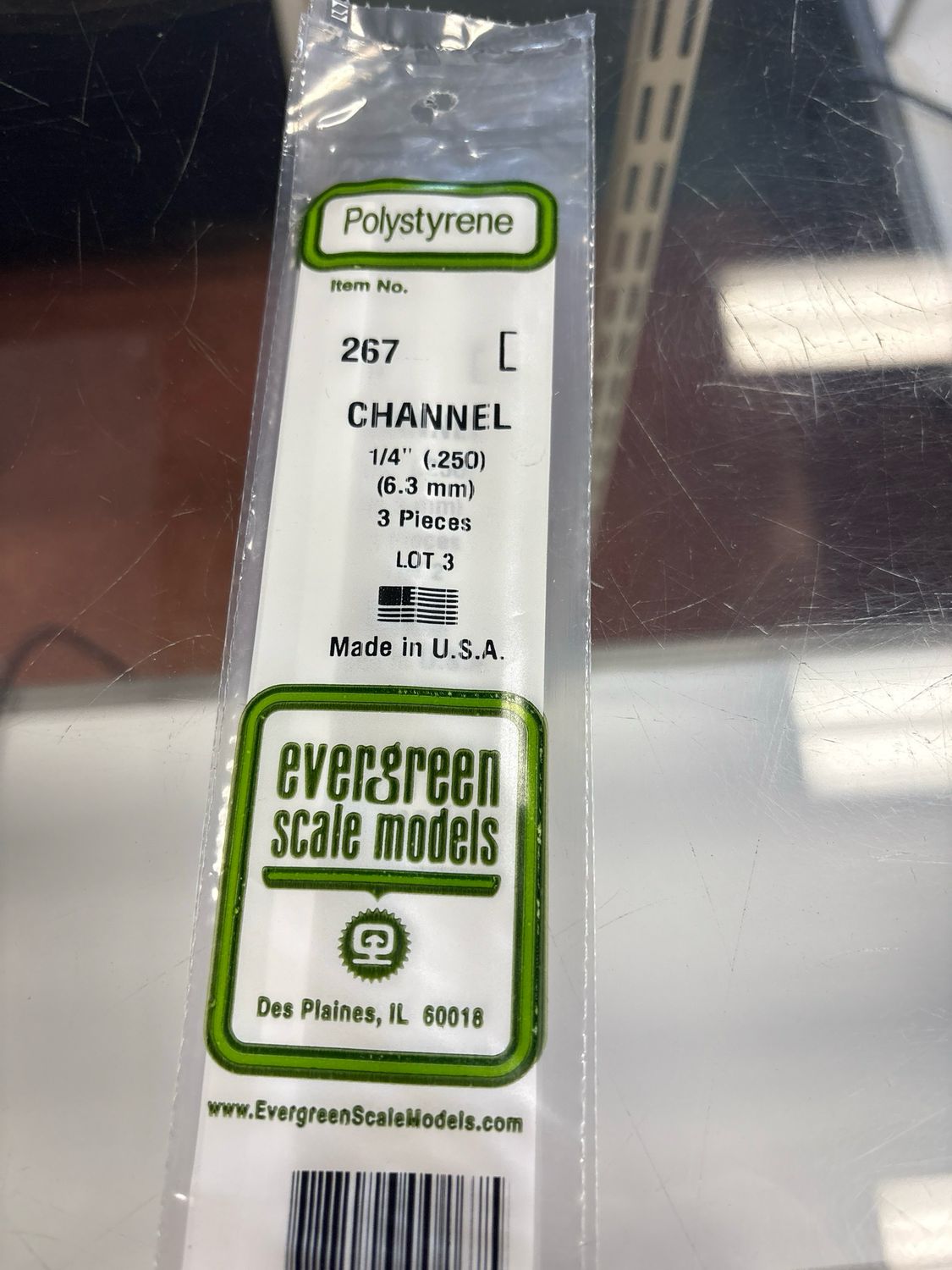 Evergreen Polystyrene Channel #267