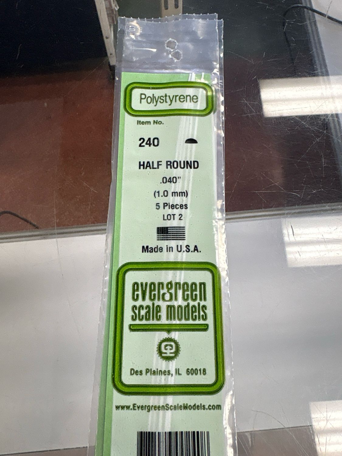 Evergreen Polystyrene Half Round #240