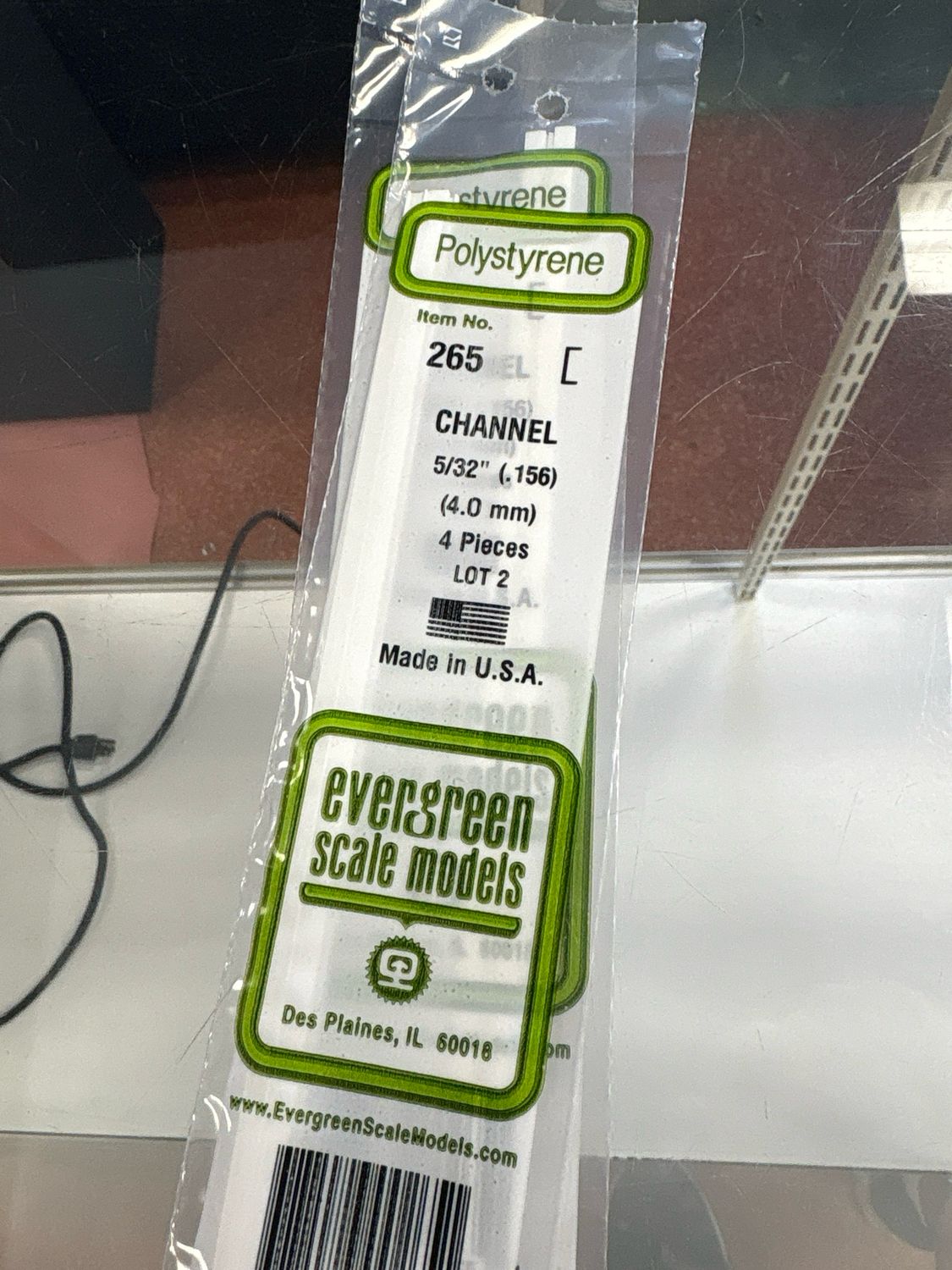 Evergreen Polystyrene Channel #265