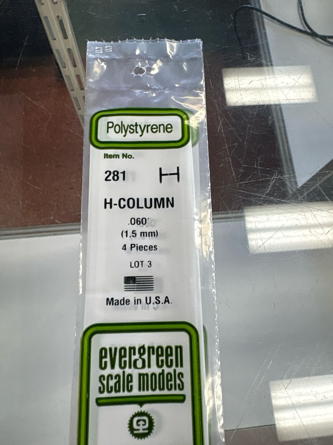 Evergreen Polystyrene H-Column #281