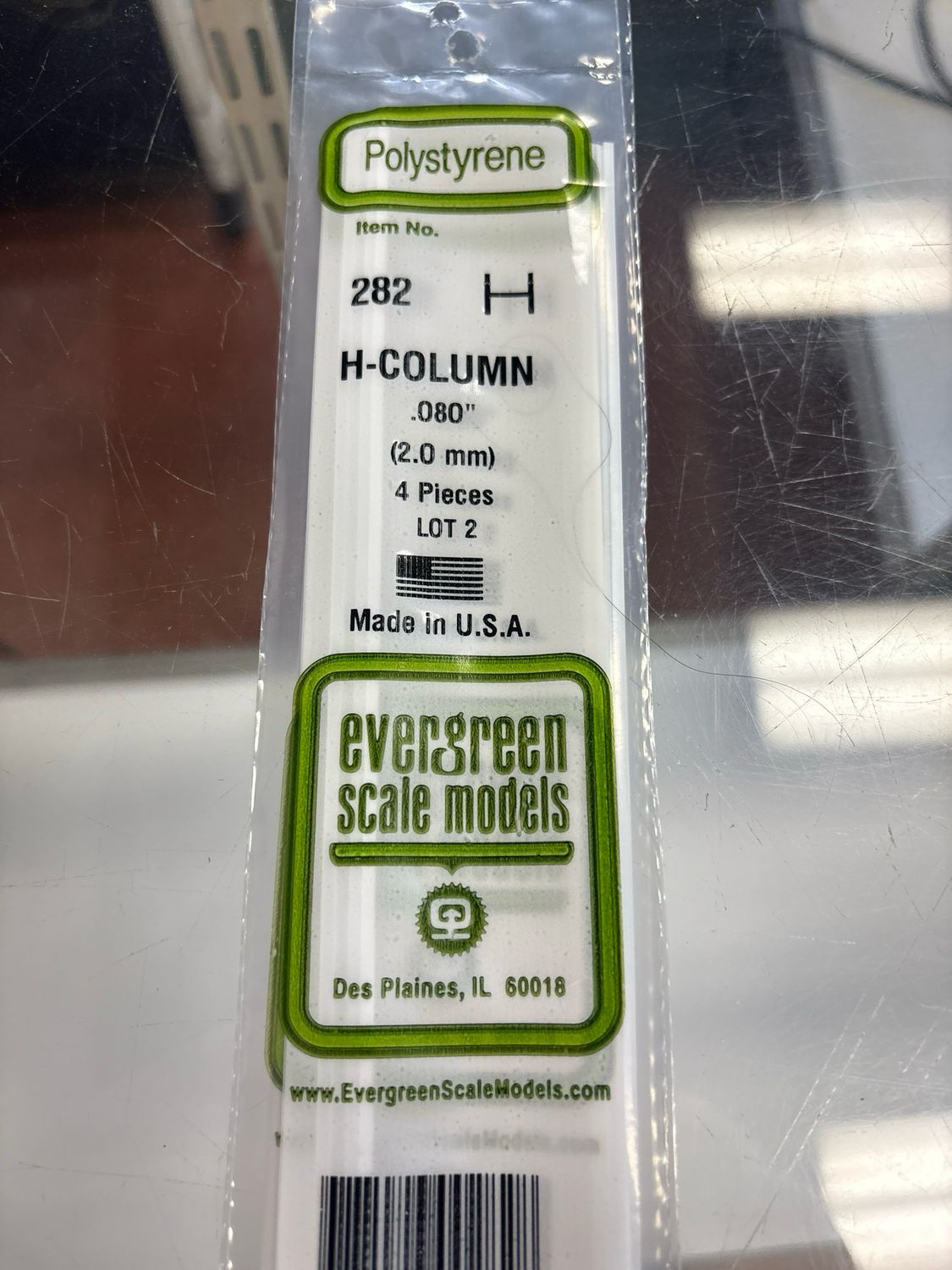 Evergreen Polystyrene H-Column #282