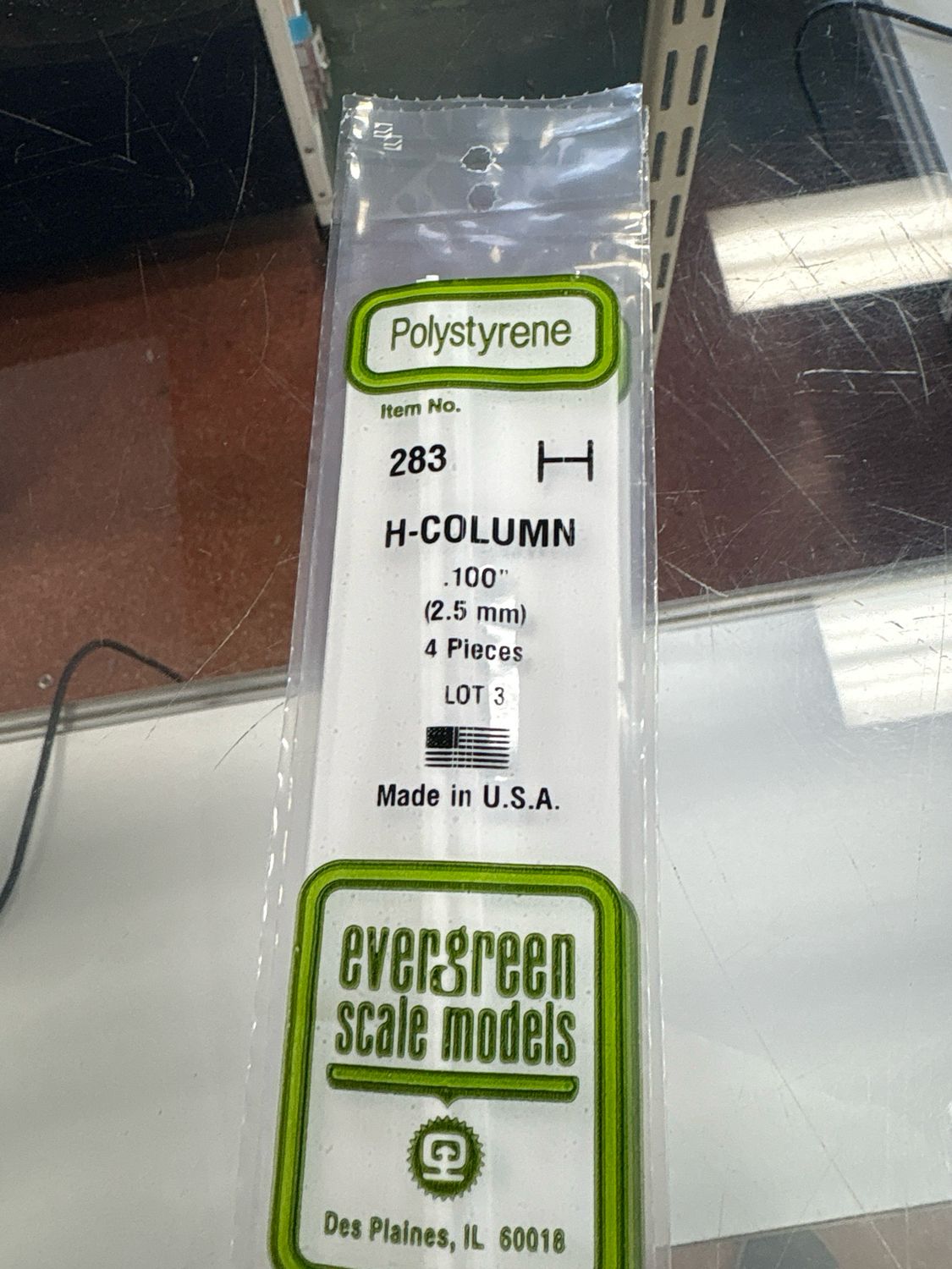 Evergreen Polystyrene H-Column #283
