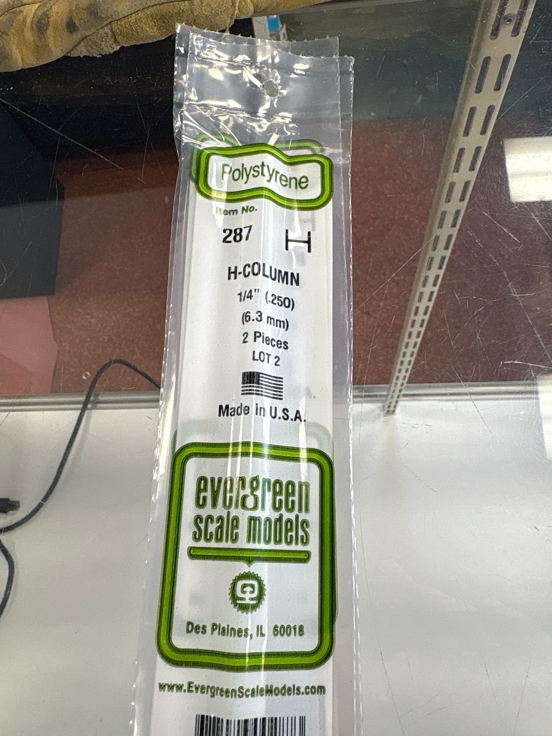 Evergreen Polystyrene H-Column #287