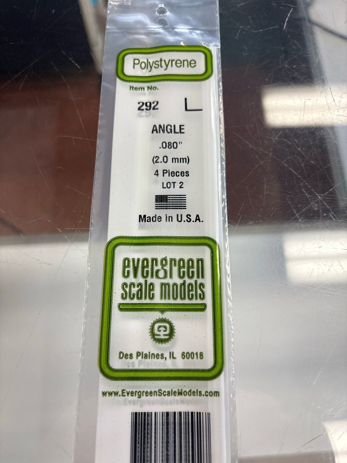 Evergreen Polystyrene Angle #292
