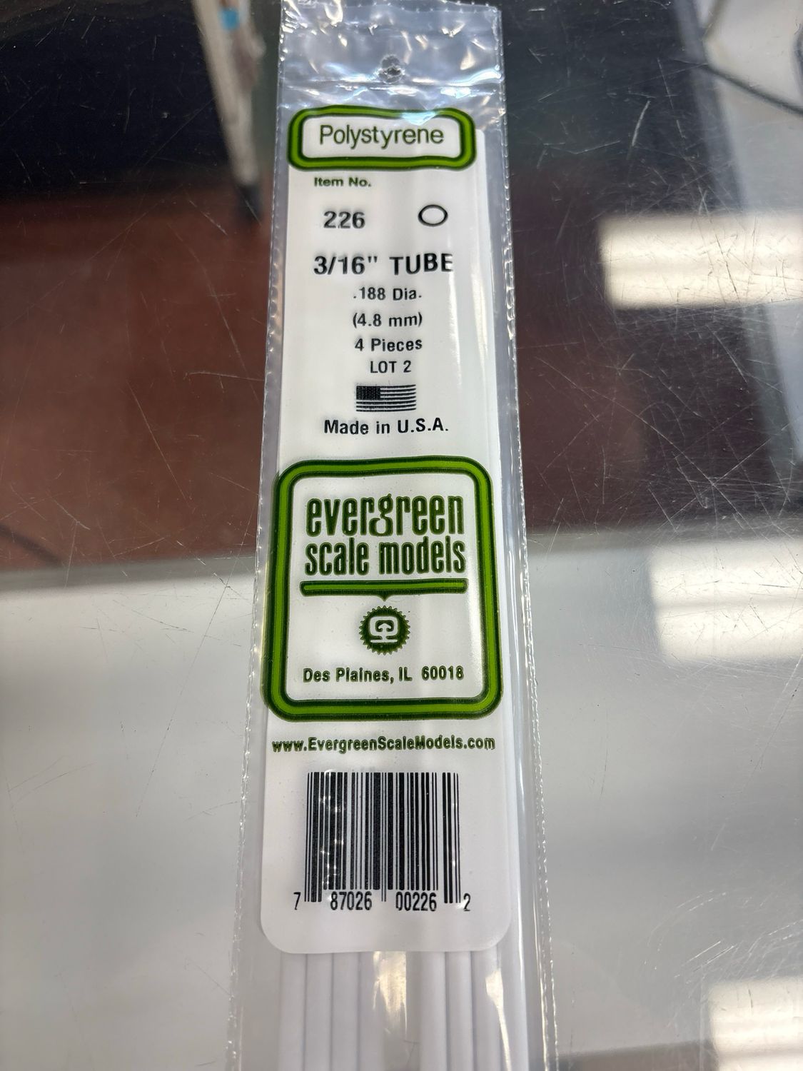 Evergreen Polystyrene Tube #226