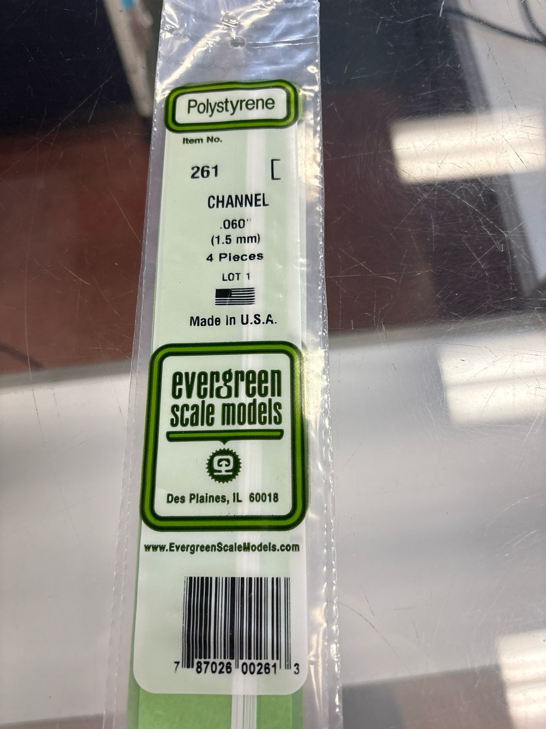 Evergreen Polystyrene Channel #261 Evergreen Polystyrene Channel #261