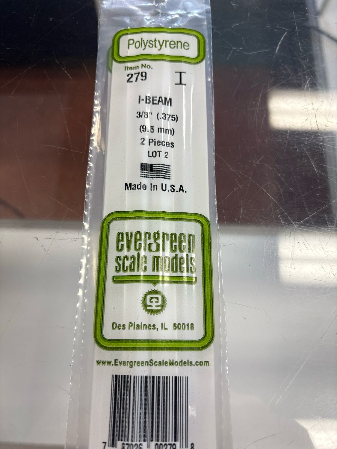 Evergreen Polystyrene I-Beam #279 Evergreen Polystyrene I-Beam #279