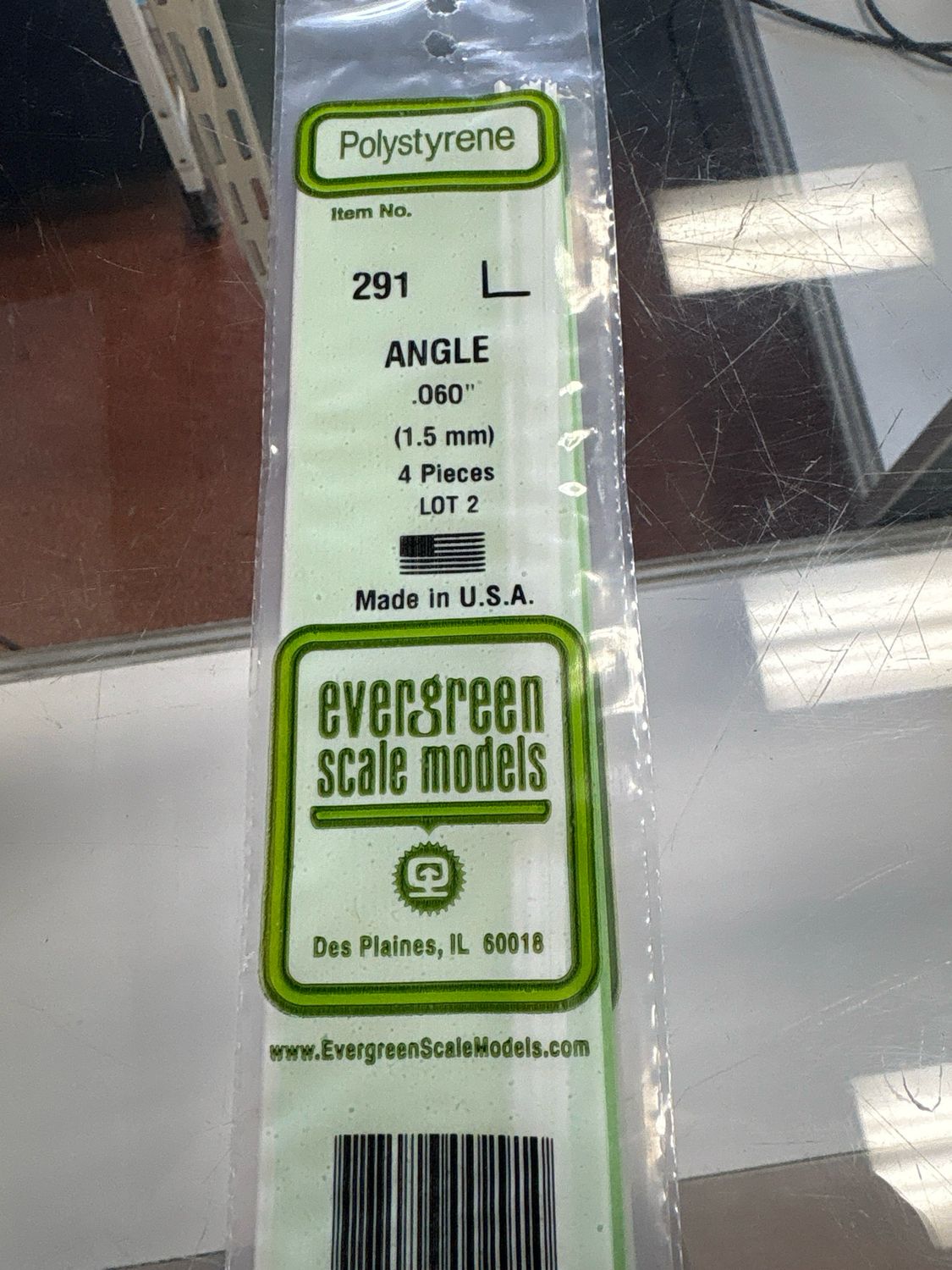 Evergreen Polystyrene Angle #291