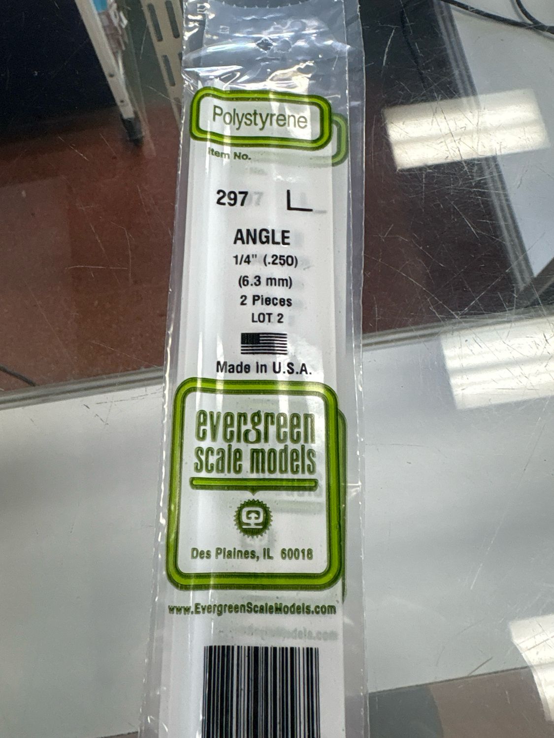 Evergreen Polystyrene Angle #297