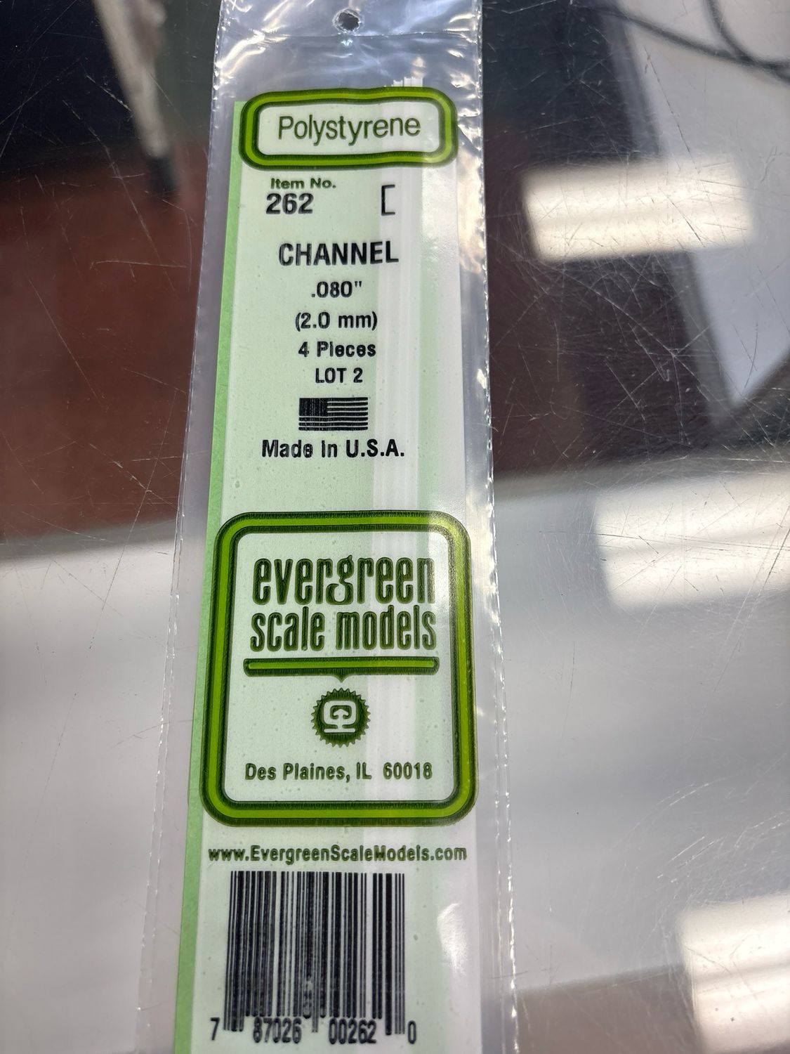 Evergreen Polystyrene Channel #262