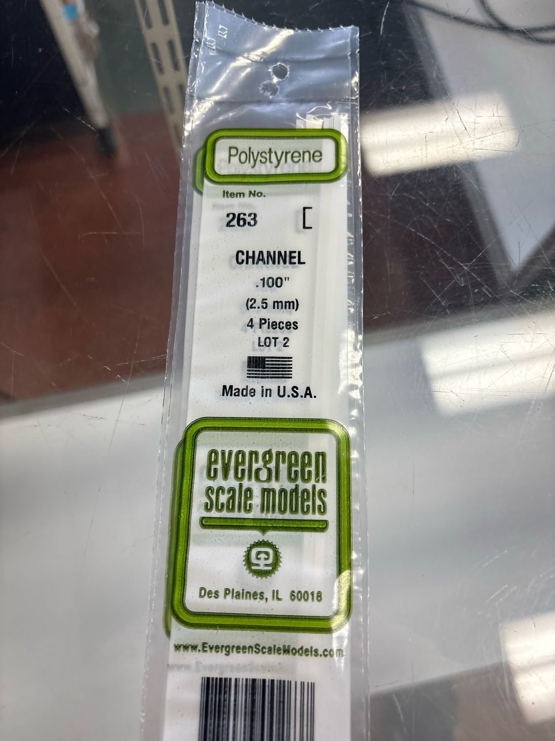 Evergreen Polystyrene Channel #263