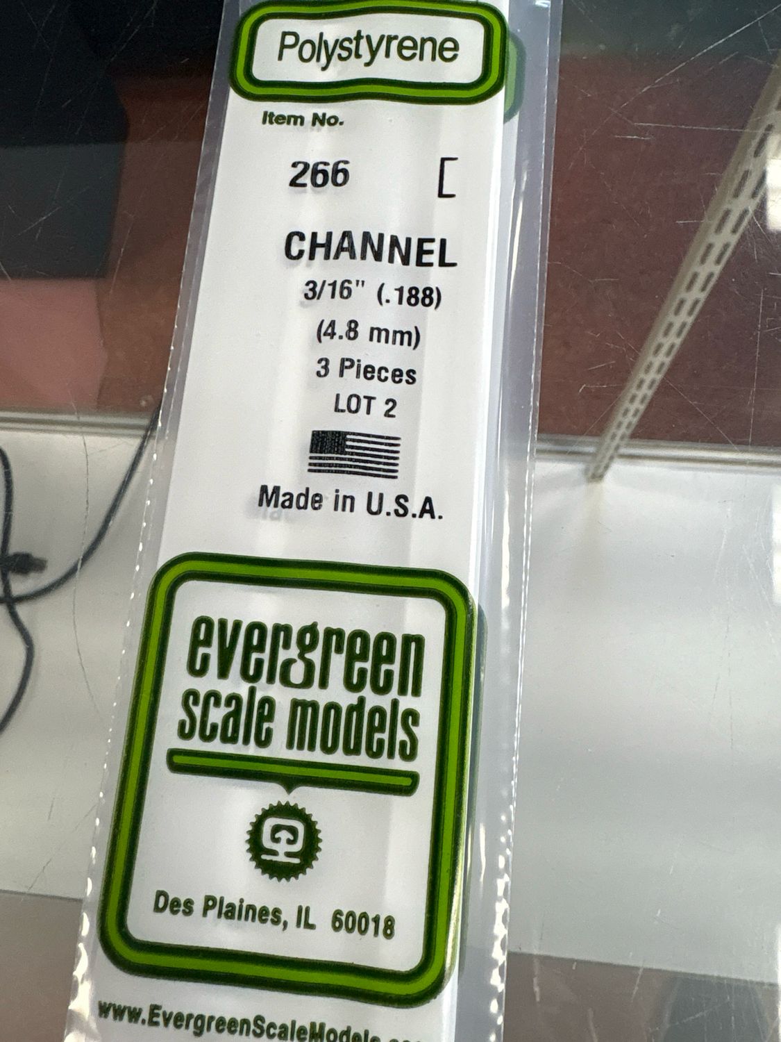 Evergreen Polystyrene Channel #266