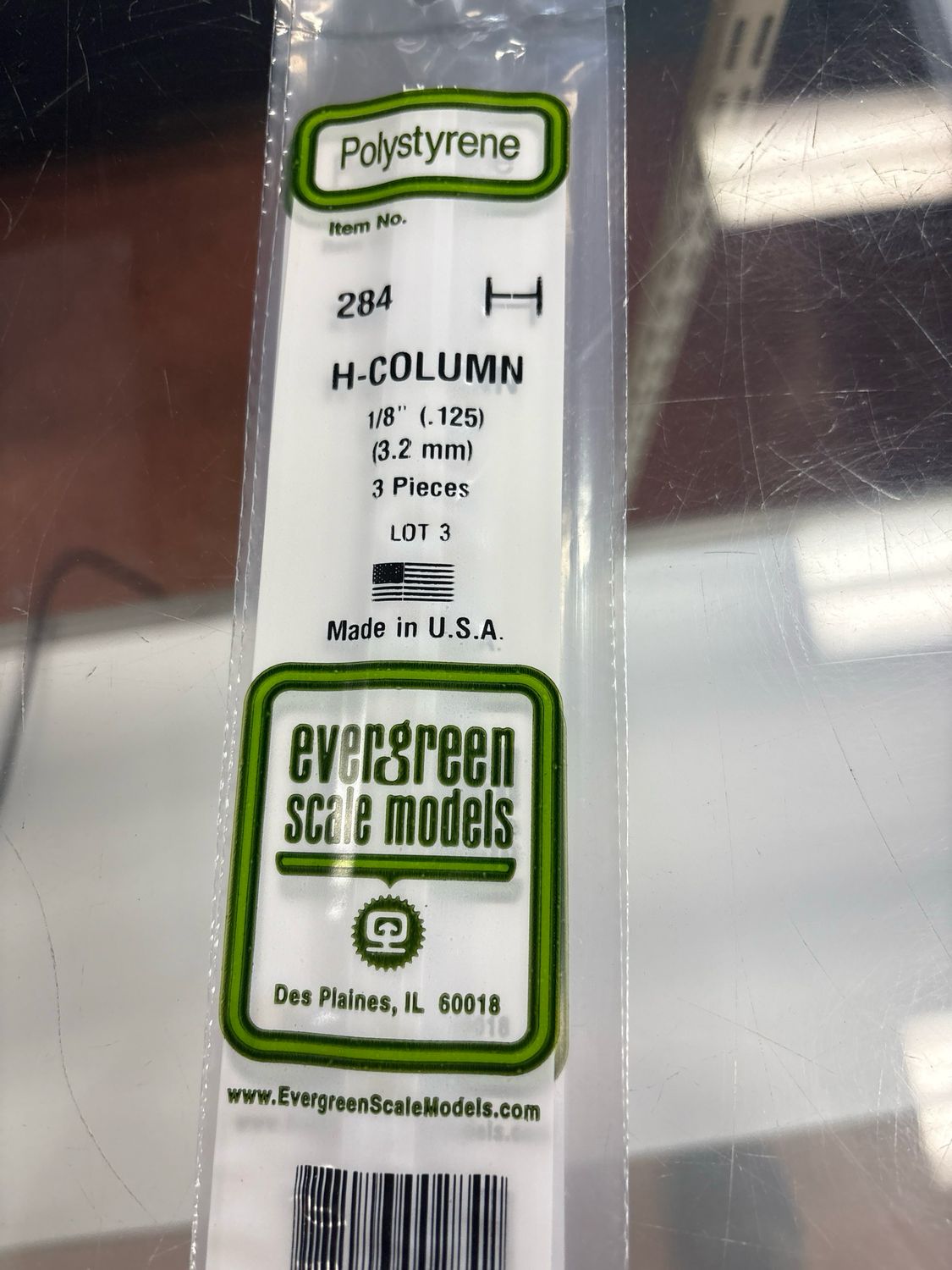 Evergreen Polystyrene H-Column #284