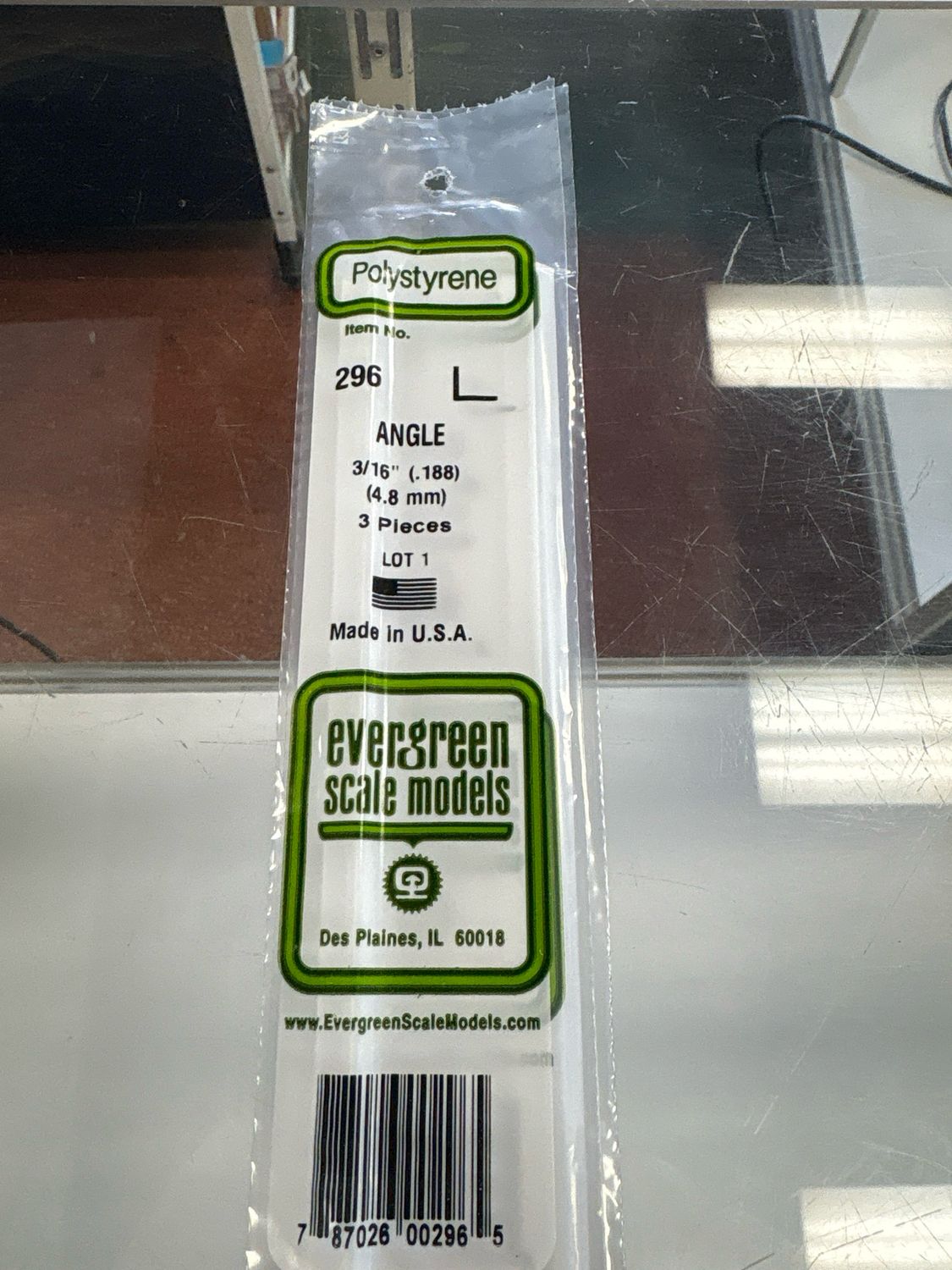 Evergreen Polystyrene Angle #296 Evergreen Polystyrene Angle #296