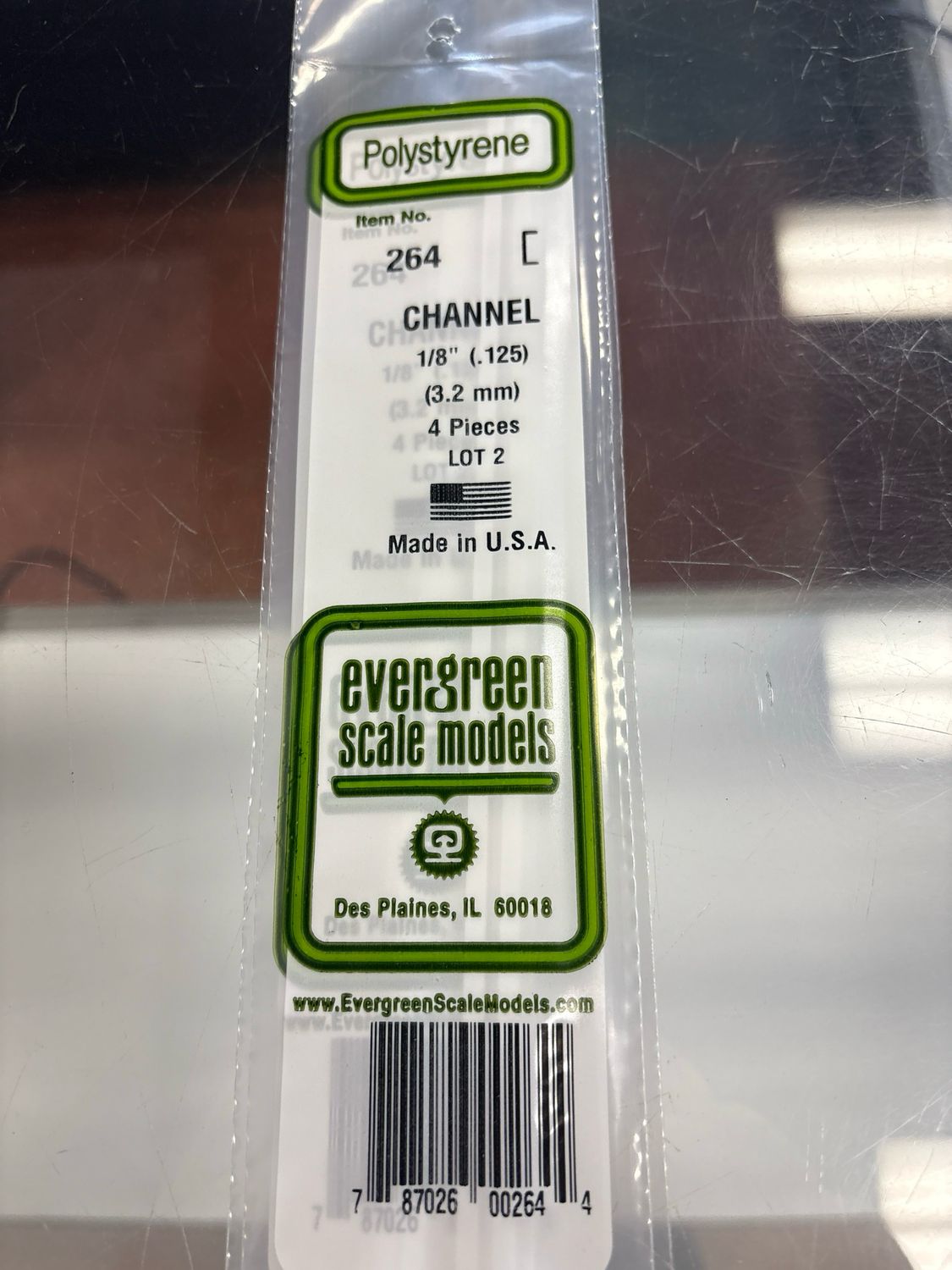 Evergreen Polystyrene Channel #264