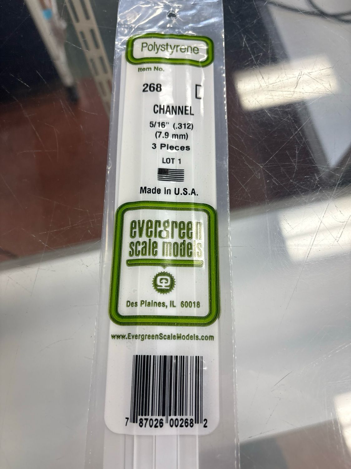 Evergreen Polystyrene Channel #268