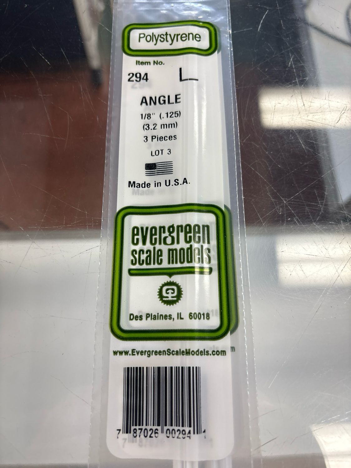 Evergreen Polystyrene Angle #294 Evergreen Polystyrene Angle #294